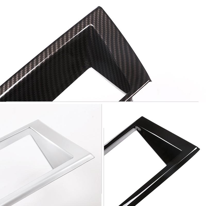 Car Carbon Fiber Texture Interior Dashboard Panel Navigation Screen Frame Cover Trim For BMW X5 X6 E70 E71 2007 -