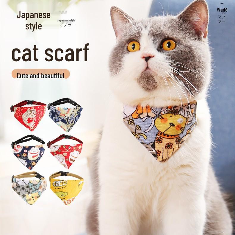 Lätzchen und Dreieckskragen im japanischen Stil für Kätzchen und kleine Hunde