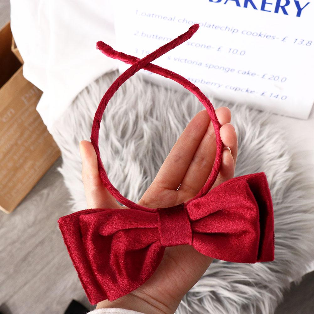Hair Accessories Gift Sweet Decoration Children Hair Band Princess Hair Hoop Velvet Bow Hair Band