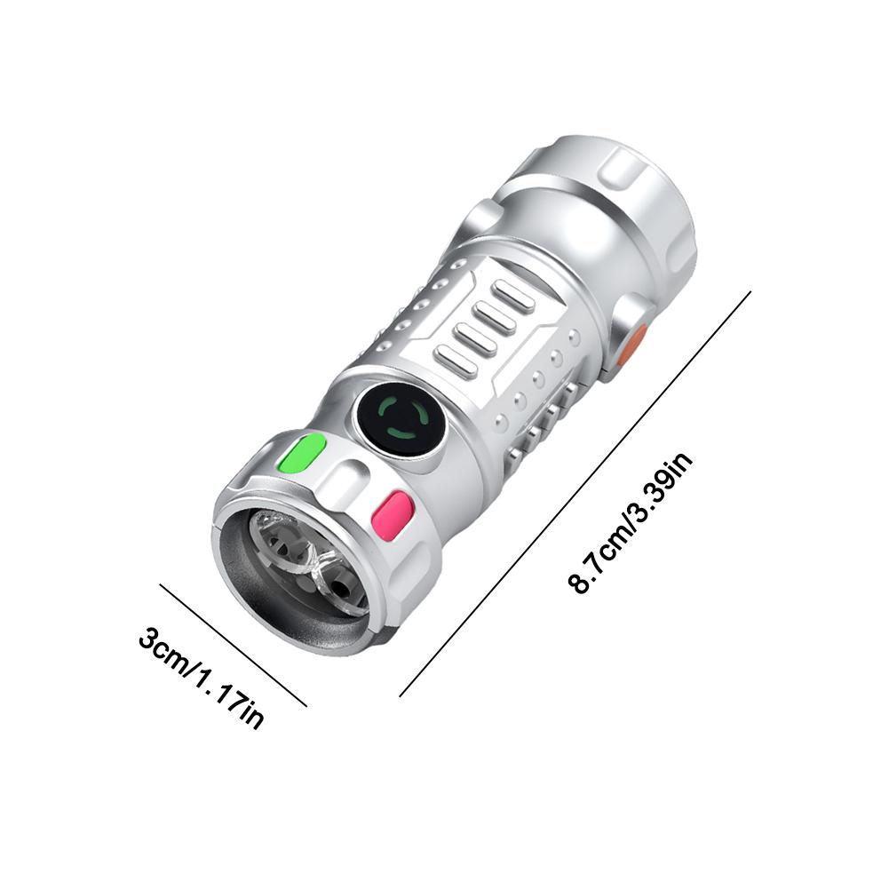 Multi-functional Mini Keychain Flashlight LED Rechargeable Torch Portable USB Charging Camping Flashlight 3 Colors