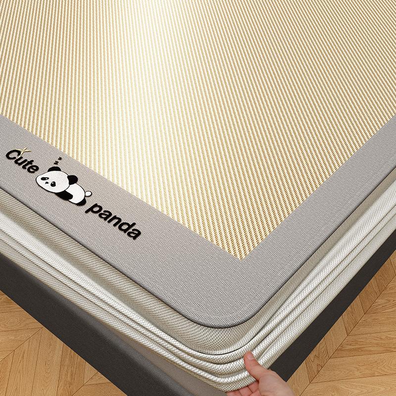 Machine Washable 3-Piece Ice Silk Cooling Mat Set with 2 Pillowcases, Breathable Summer Bed Sheet for Home Dorm, Soft Fitted Sheet
