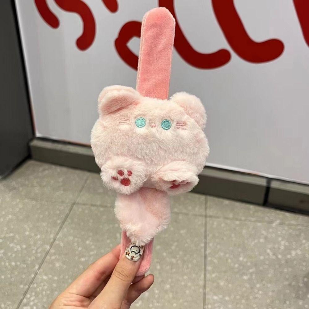 Pink Cat Plush Doll Slap Bracelet Siamese Cat Capybara Plush Wrist Band Home Decor