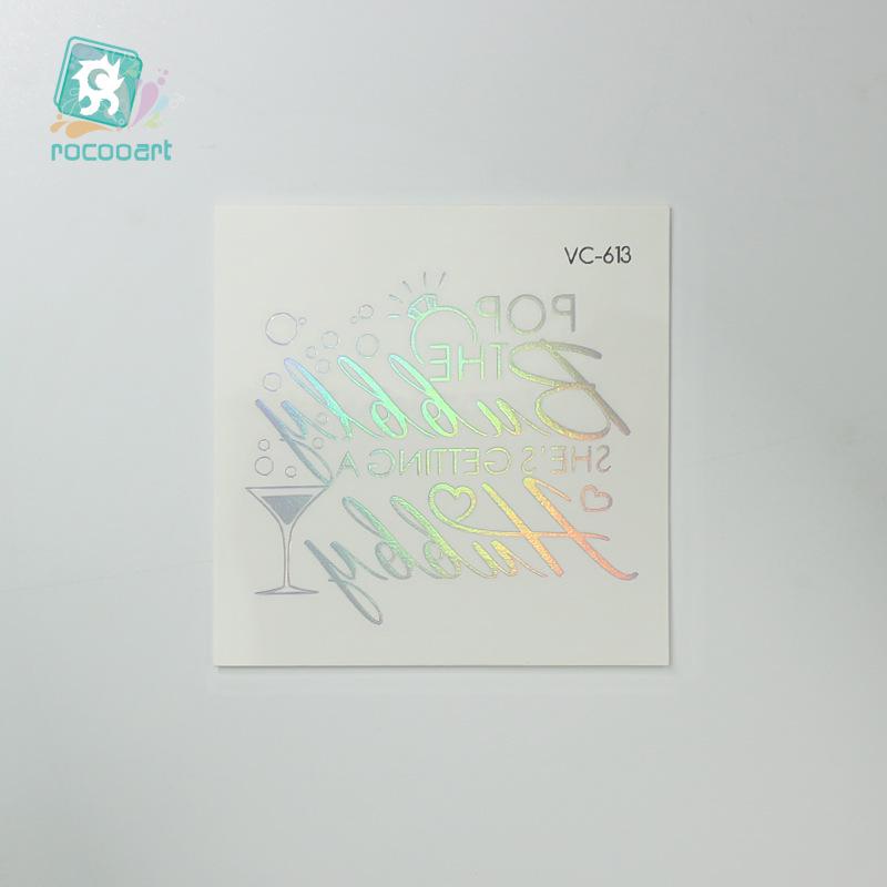 Metallic Laser Wedding Tattoo Stickers: Fashionable, Personalized Bachelorette Party Tattoos 60x60 mm