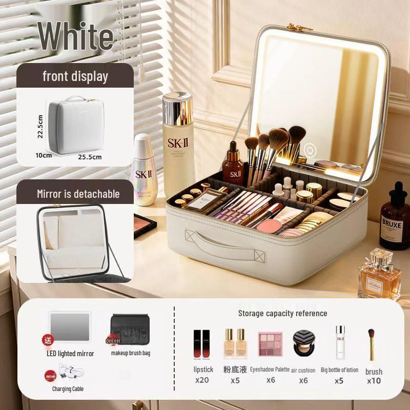 High-End Portable LED Makeup Bag with Large Mirror Capacity