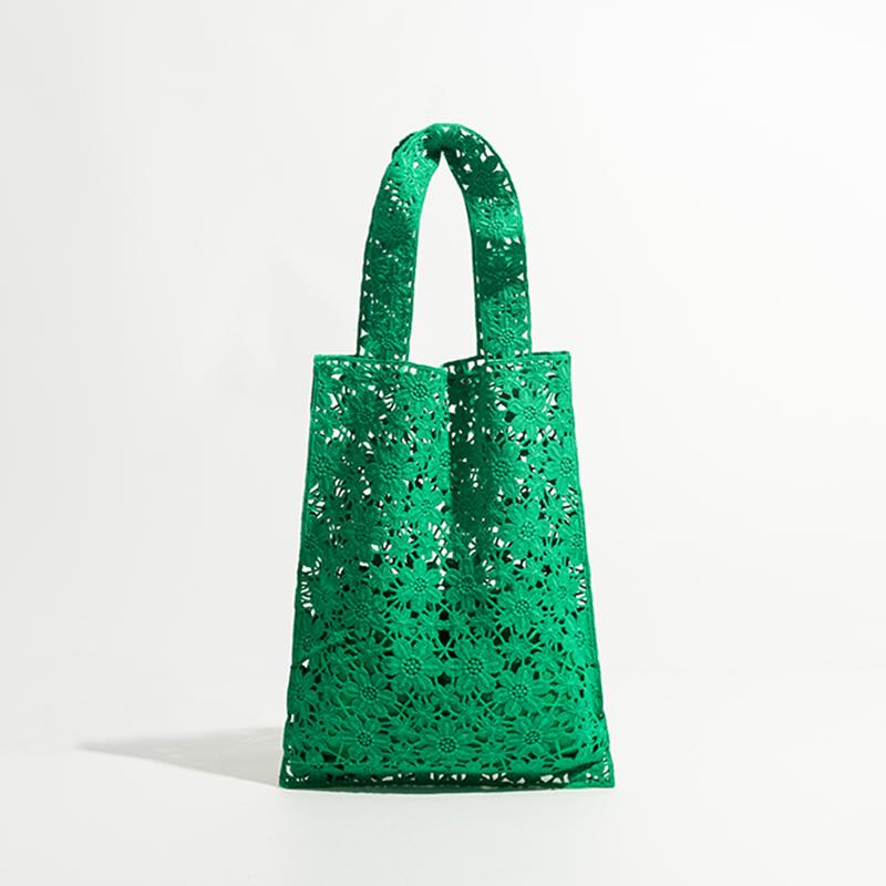Ladies Shoulder Bag Luxury Summer Beach Bag Cute Fashion Hollow Flower Tote Bag Elegant Handbag Big Shopping Bag