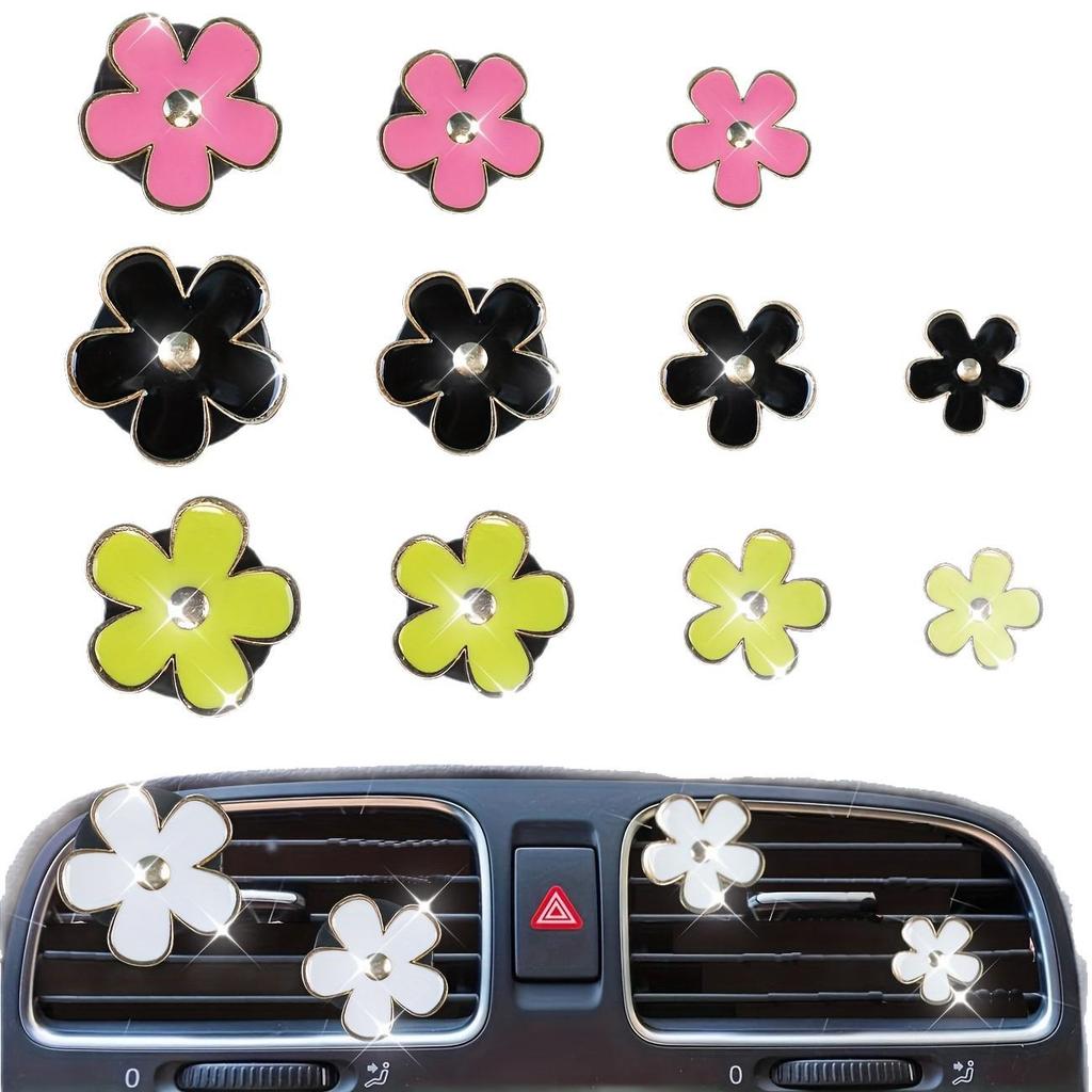 Alloy Daisy Car Air Freshener Clip - 4PCS Fragrance Decoration