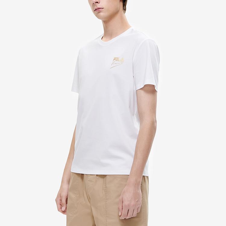New FILA x FANGAOLIANMINGXILIE Set in Sleeve T Shirt Men's Standard White F11M228109FWT