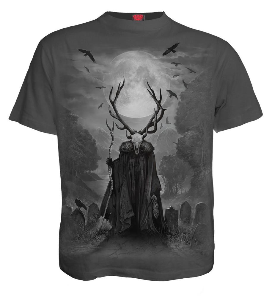 Spiral Direct Horned Spirit TShirt Biker Tattoo Gift Skull Unisex T-Shirt L
