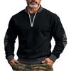 Men's Solid Color Half-Zip Sweatshirt Men's Sports Large Size Casual Sweatshirt