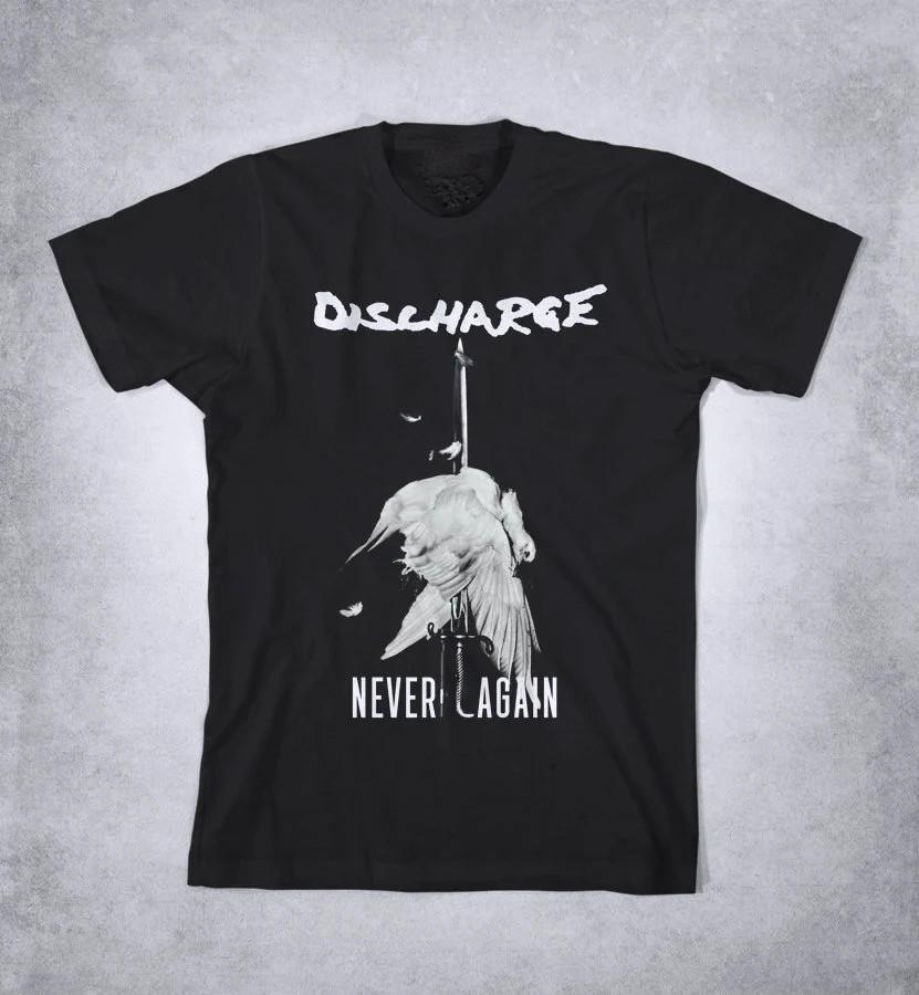 Vintage Discharge Band Never Again Cotton Black S-234XL Unisex T Shirt AG316 S разноцветный