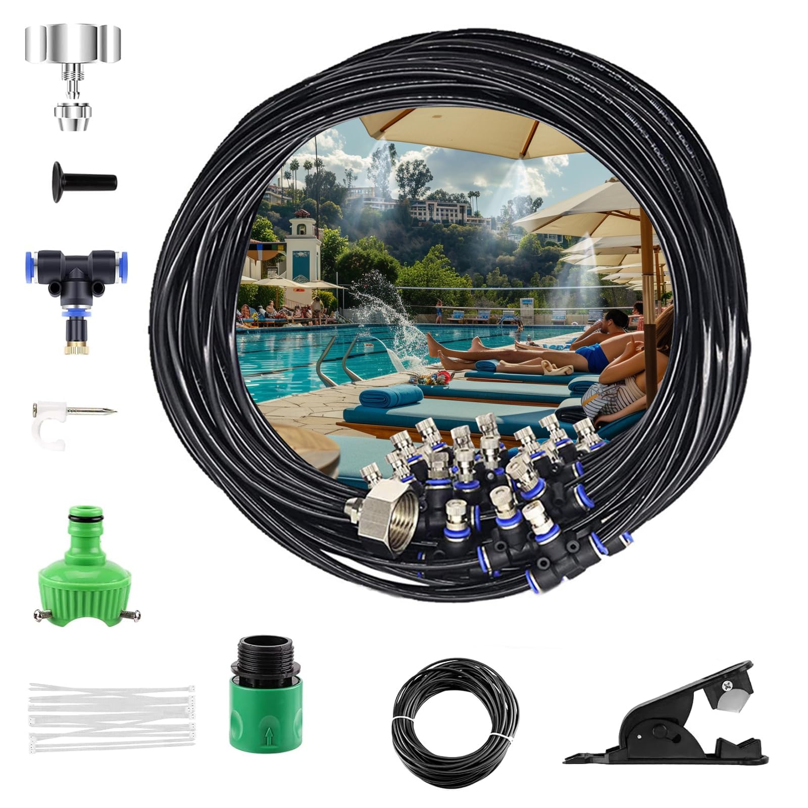 

Autlink Spray Nozzle Irrigation Automatic Watering Sprinkler 20m Automatic Cooling Outdoor Cooling Mist Mist Drip Water Automatic Watering Plant Drip