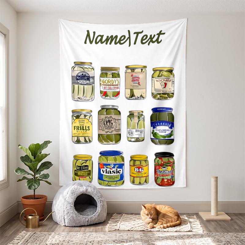 Pickle Pickle (5) Customizable name decorative wall tapestry ideal choice for wall decor in bedrooms living rooms dorms and home