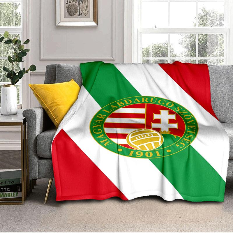 Ungarisches Fußball-Emblem-Decke Geeignet für Sofas, Betten, Büros und Camping - Perfektes Geschenk für Halloween Weihnachten