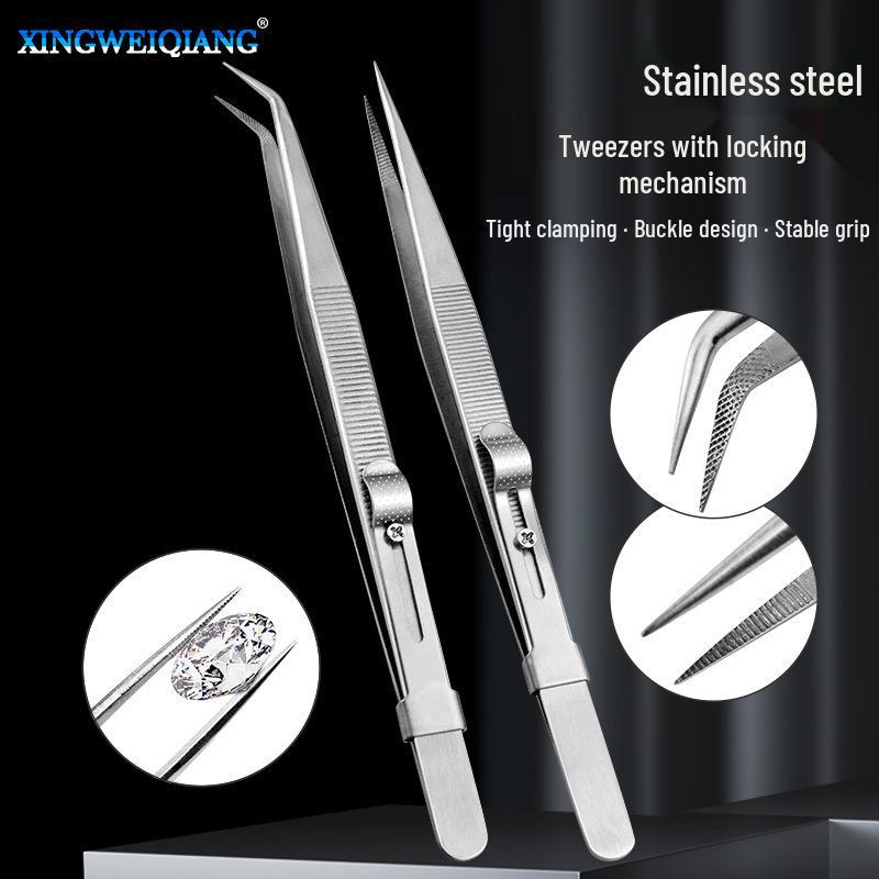 Multi-purpose Stainless Steel Tweezers for Jewelry and Gemstones