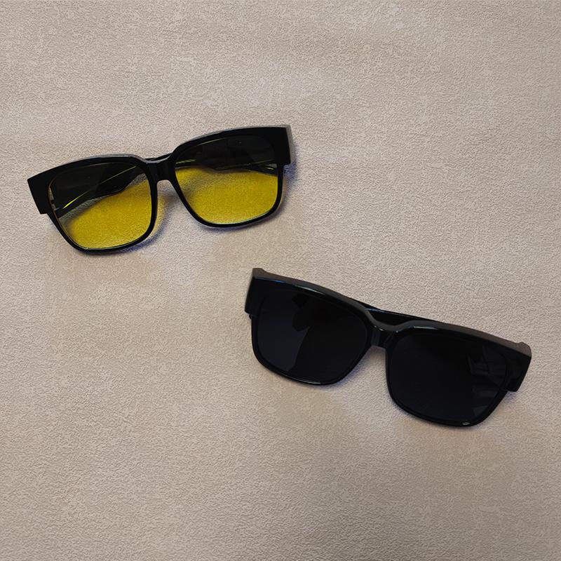 

2/3 Pairs Per Set Sunglasses To Wear Over Glasses Vintage Men Women Large Frame Polarized Sun Glasses Night Driving Goggles As picture