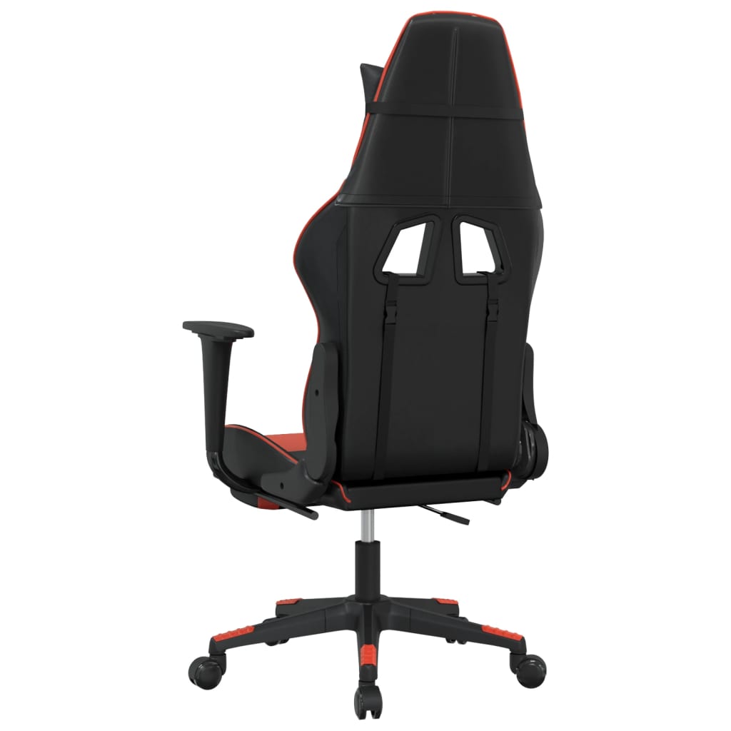 Gaming Chair with Footrest Black and Red Artificial Leather