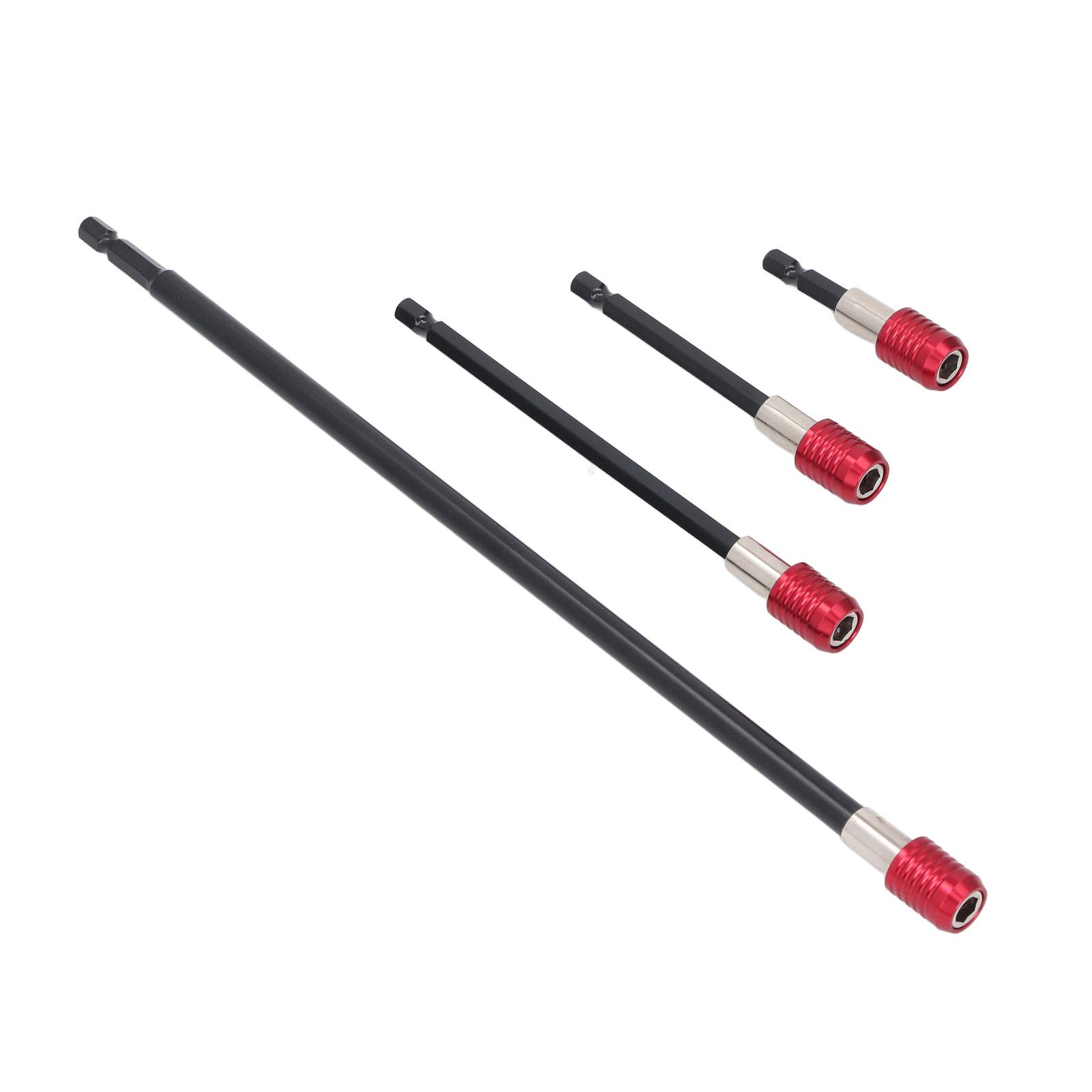 

4 Pcs Drill Bit Extension Set 60mm 100mm 150mm 300mm 1 4 Inch Hex Shank Strong Magnetic Drill Bit Extender