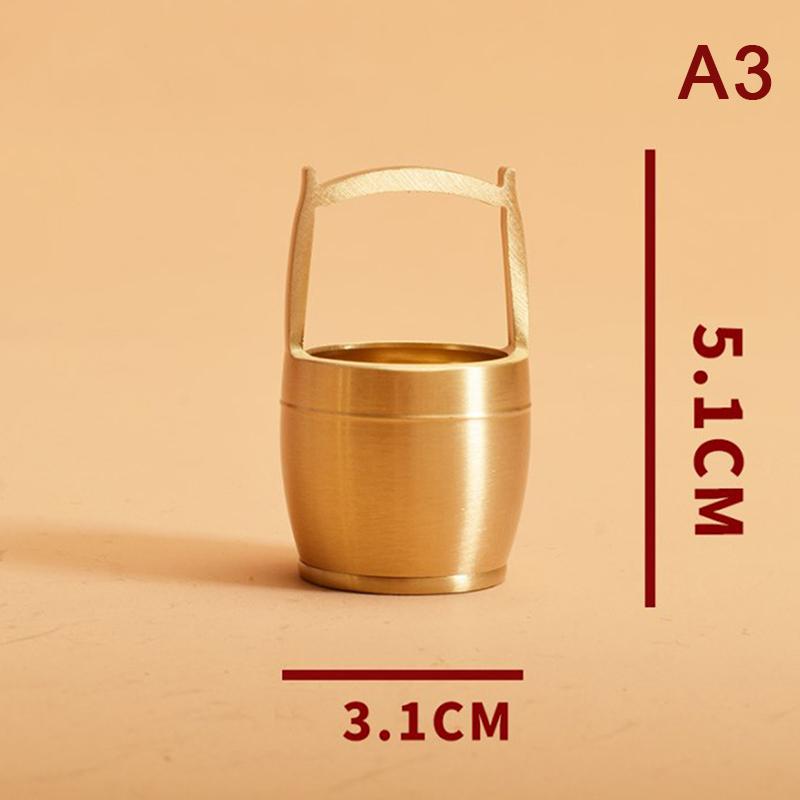 

Ведро из чистой латуни с золотым украшением без слитка, удачное ремесло, украшение для фэн-шуй, украшение для домашнего рабочего стола, подарок