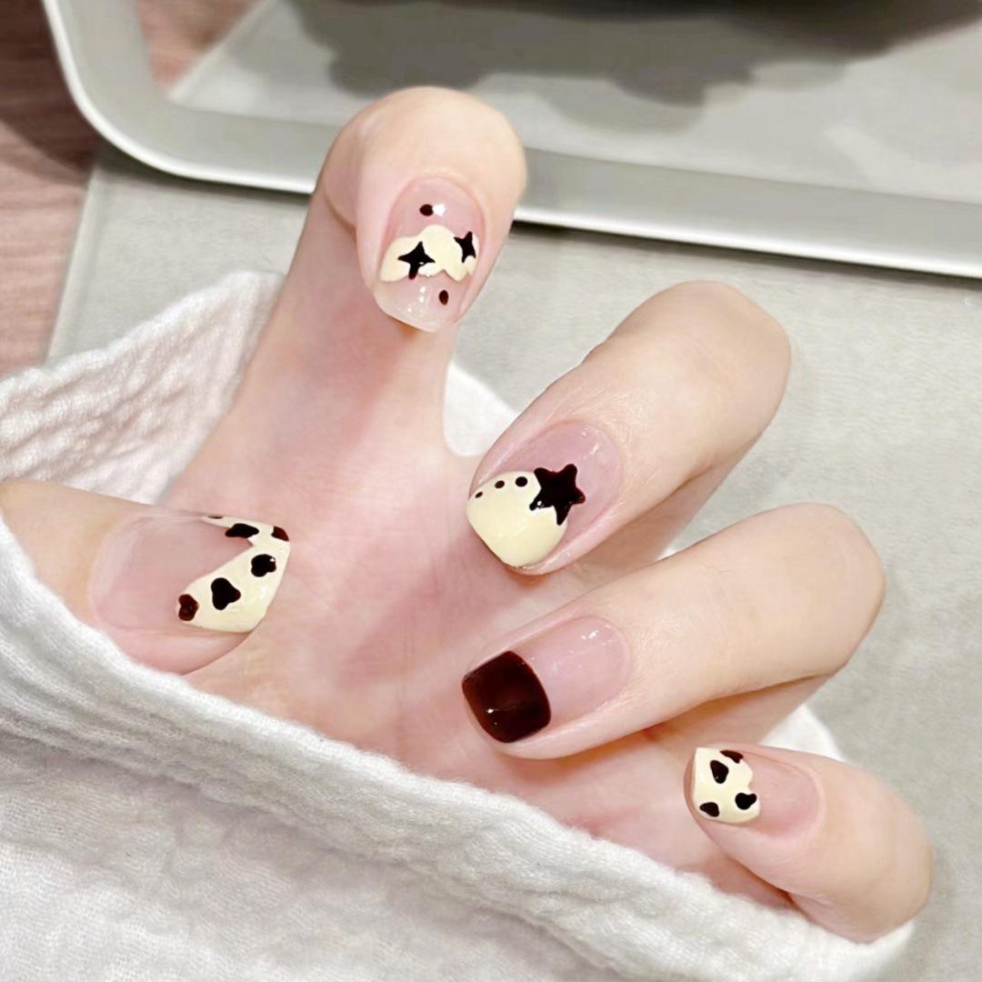 

Starburst Autumn/Winter Nail Stickers - C570 Wearable Manicure, Hot Style. C570-Egg Milk Starburst [Glue Version]