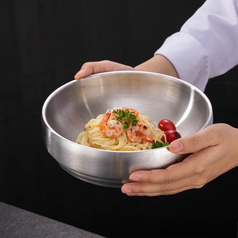 JINGRUIXIANG Korean Style Stainless Steel Double-Layer Bowl