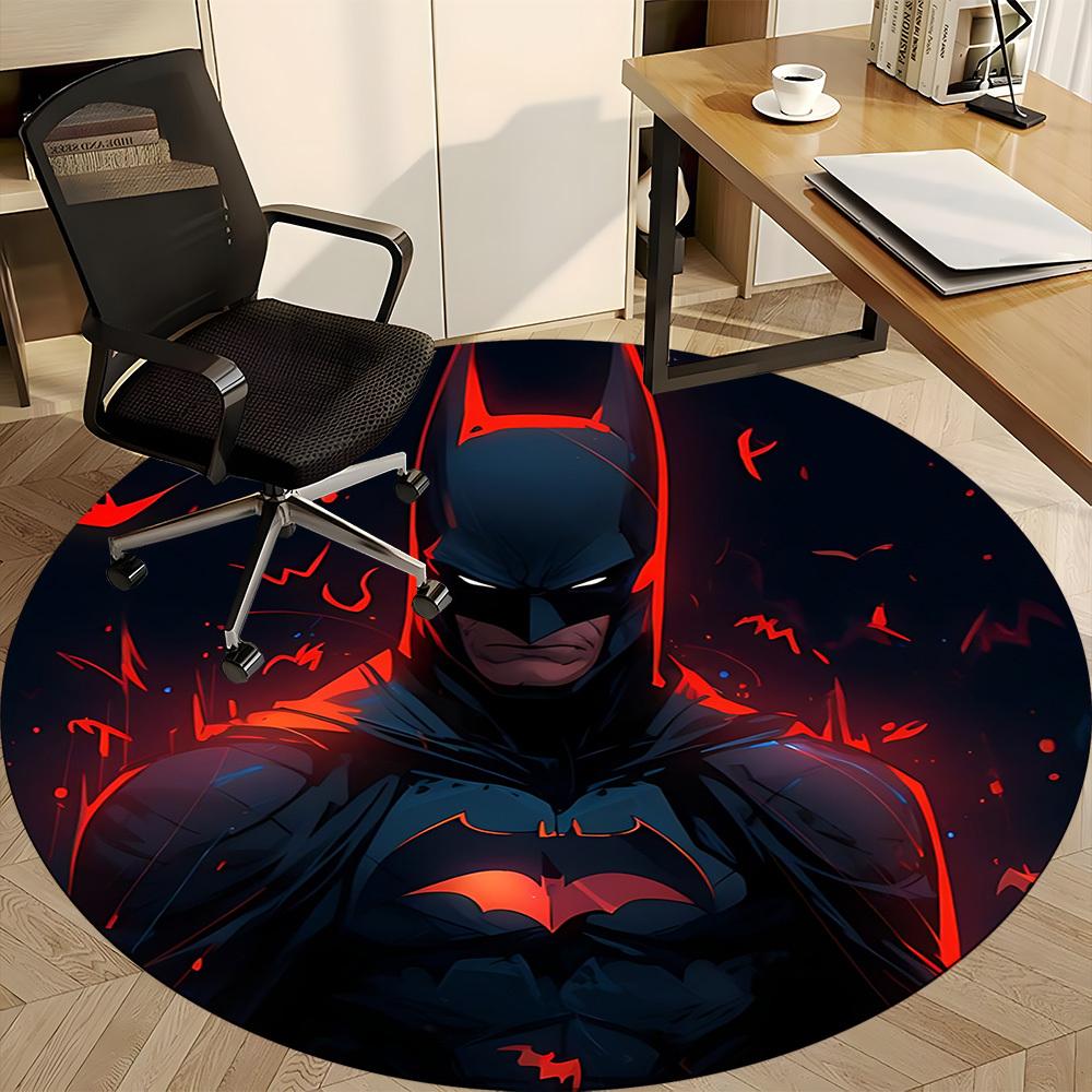 1pc Batman Office Round Area Rug, Under Office Chairs Bedroom Living Room Home Decor, Room Deco, Available in Various Sizes
