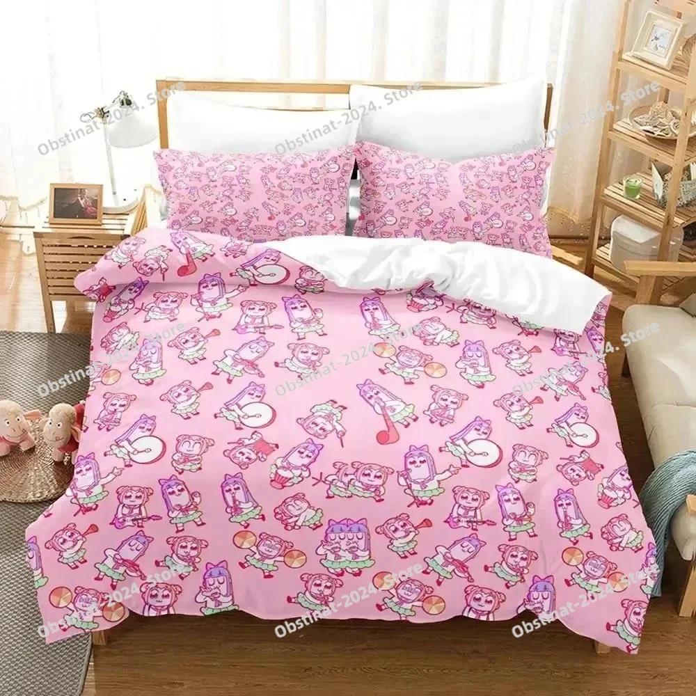 Fashion 3d Anime Pop Team Epic Bedding Set Printed With Pillowcase Bed Duvet Cover Soft Single Double Queen Super King Size