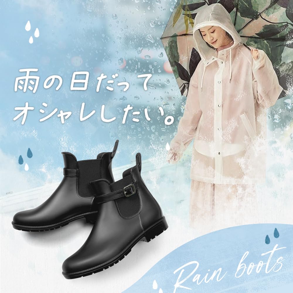 PAFHL Short Rain Boots with Side Stylish Waterproof Easy To Perfect for Rainy and Fishing Size Women's Gore, Non-Slip Design, Wear, School, Work,