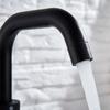 ALENARTWATER Badezimmer Waschbecken Waschtisch Armatur Mattschwarz Deckmontiert Becken Kran Kalt Warmwasser Mischbatterie 360 Grad Drehung