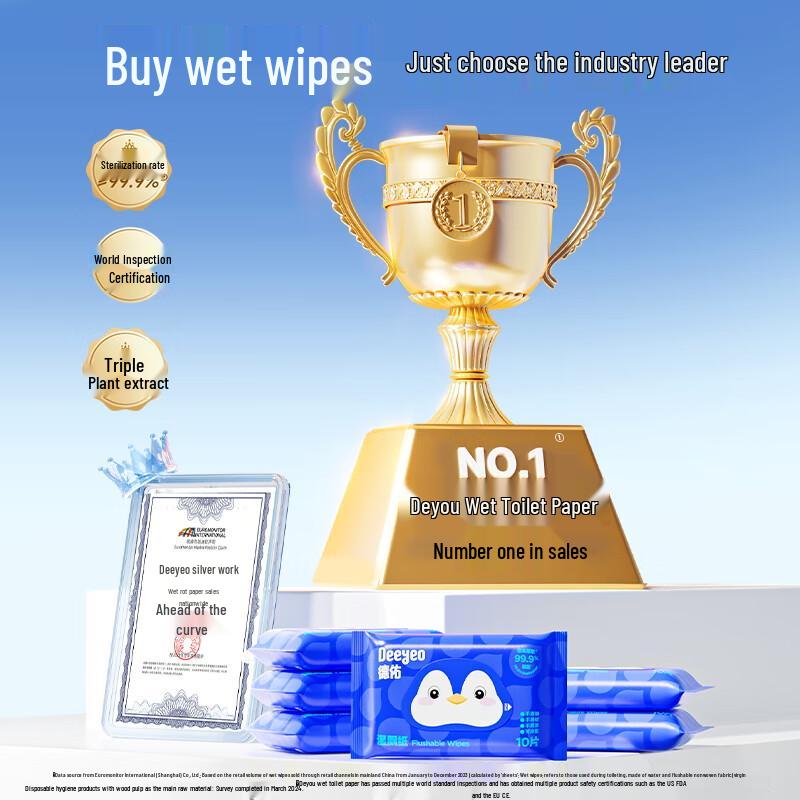 DeYou Flushable Wet Toilet Wipes