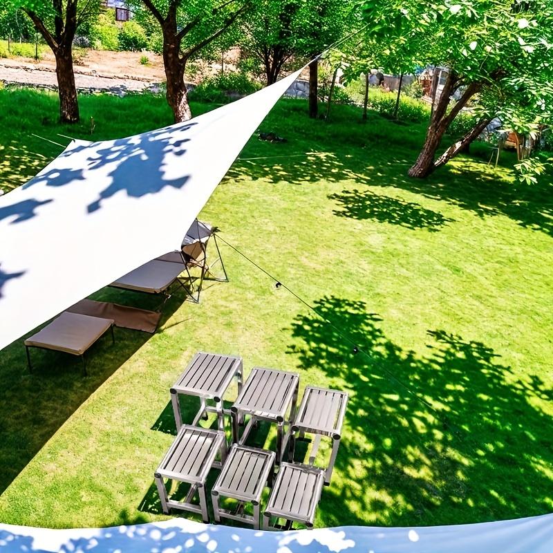 1pc Stainless Steel Square Stool - Durable Non-Slip Outdoor Camping Bench, Ideal for Picnics and Gardening