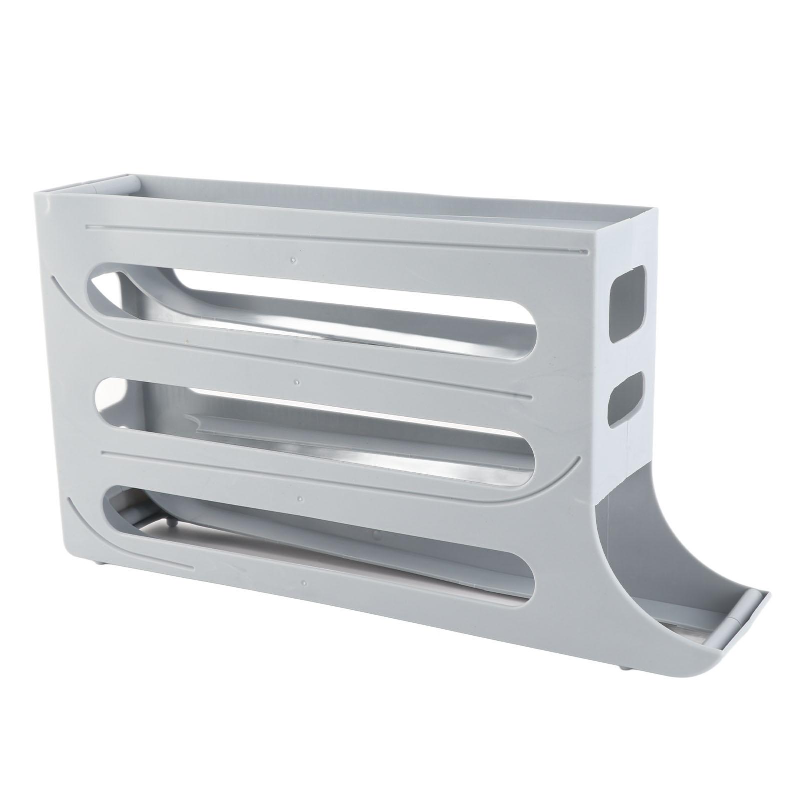 Eggs Dispenser Refrigerator Auto Rolling Storage Organizer Large Capacity Space Saving Roll Down серый 895₽