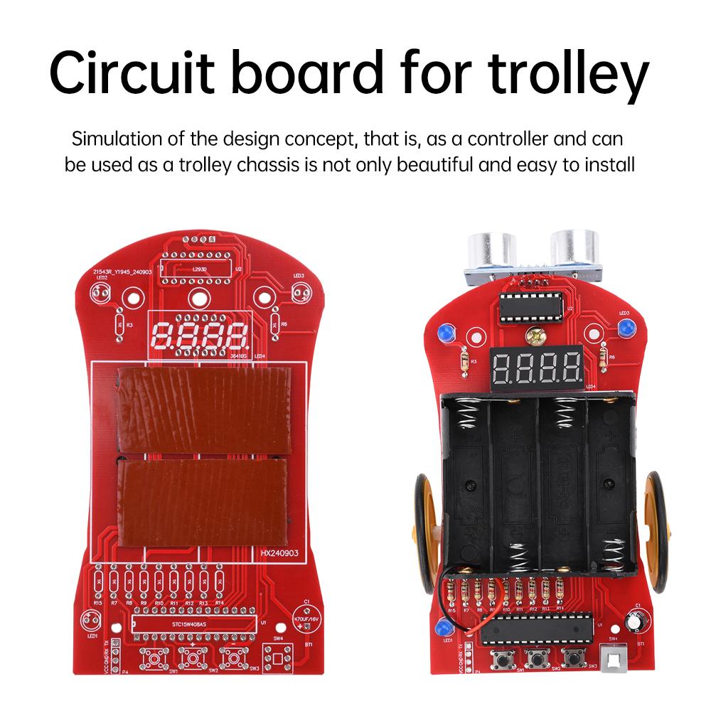 Ultraschall-Entfernungsmessung, Hindernisvermeidung, Auto-DIY-Schweißset, Mikrocontroller, intelligente Auto-Programmierung, elektronisches DIY-Kit