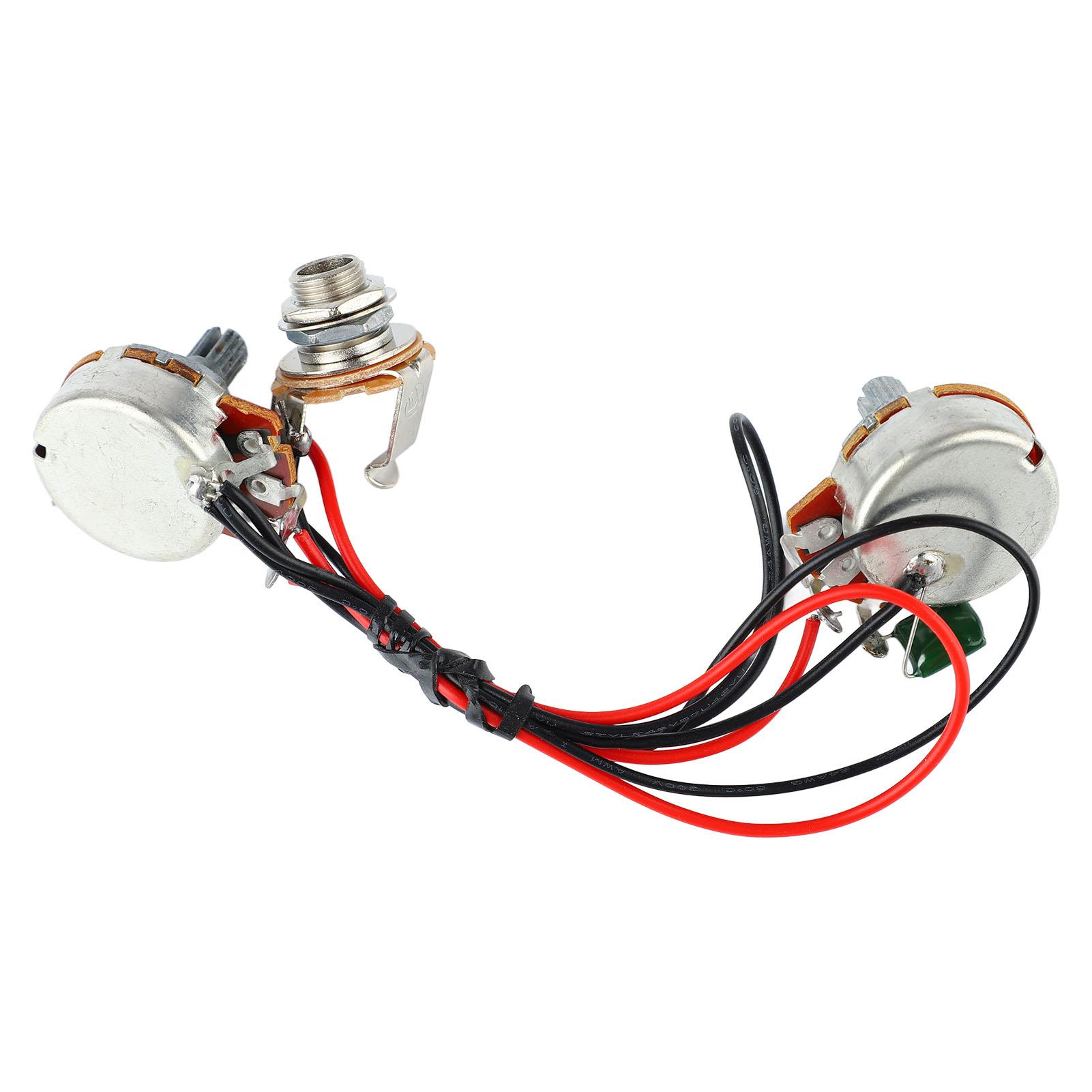 

Bass Wiring Harness 250K B250K 1V1T Jack for Accurate Electric Guitar Parts Accessories