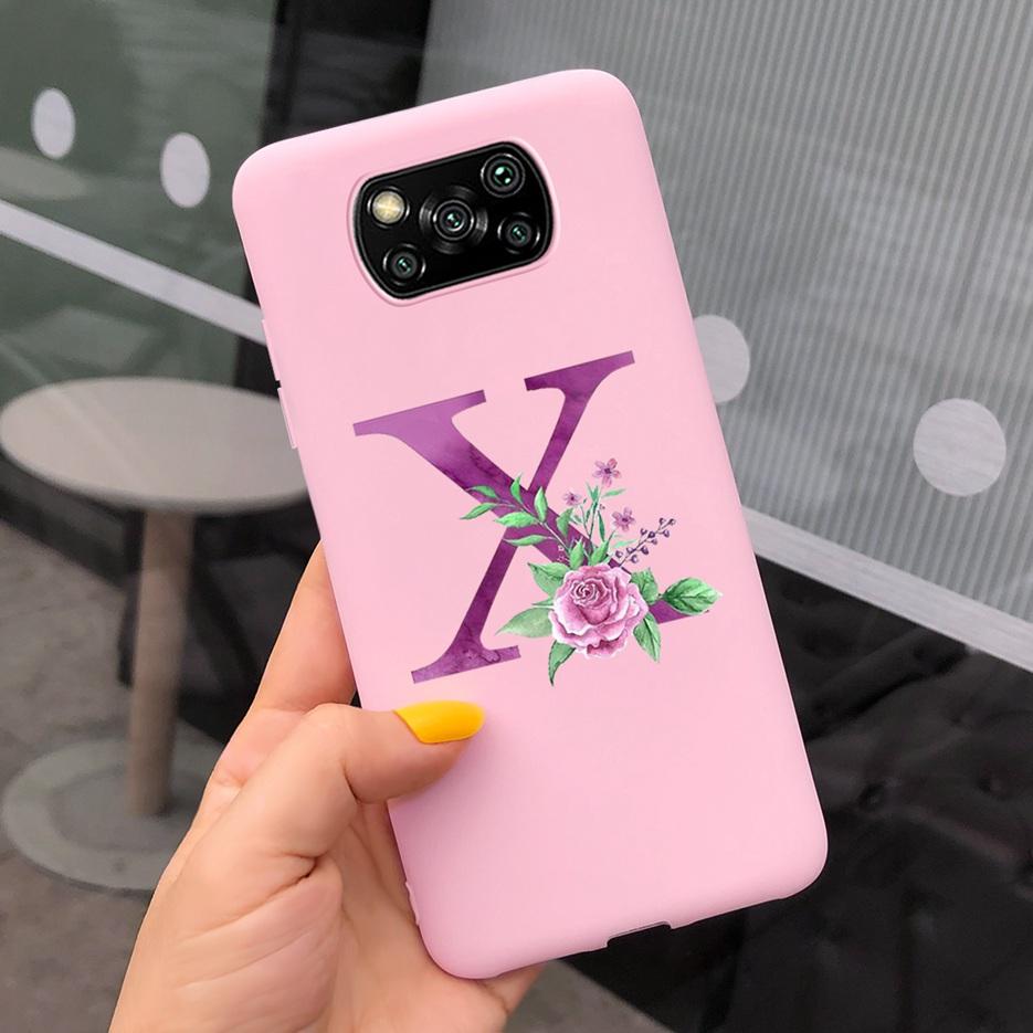For Xiaomi Poco X3 NFC Case Soft Silicone TPU Cute Letter Back Cover For Xiaomi Poco X3 Pro Bumper PoxoX3 NFC Phone Cases 6.67''
