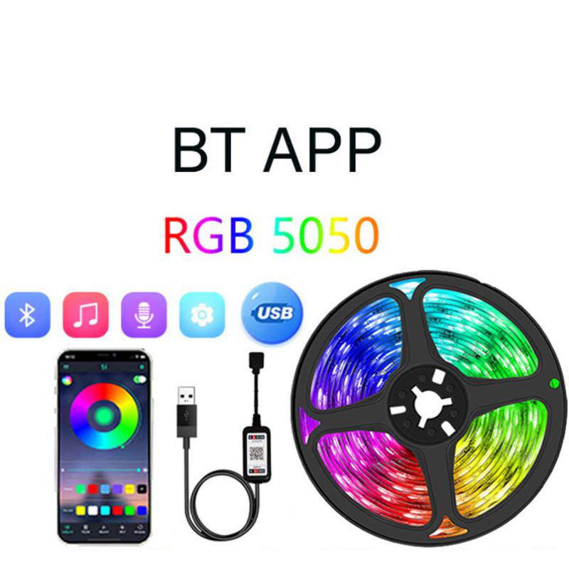 Backlights Tv Led 3m Rgb 5050 Colour Changing Strip Light Bluetooth Control Usb