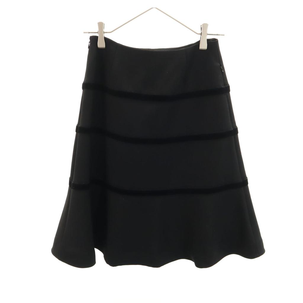 FOXEY Made in Japan wool Midi length flare skirt 38 black Women Used