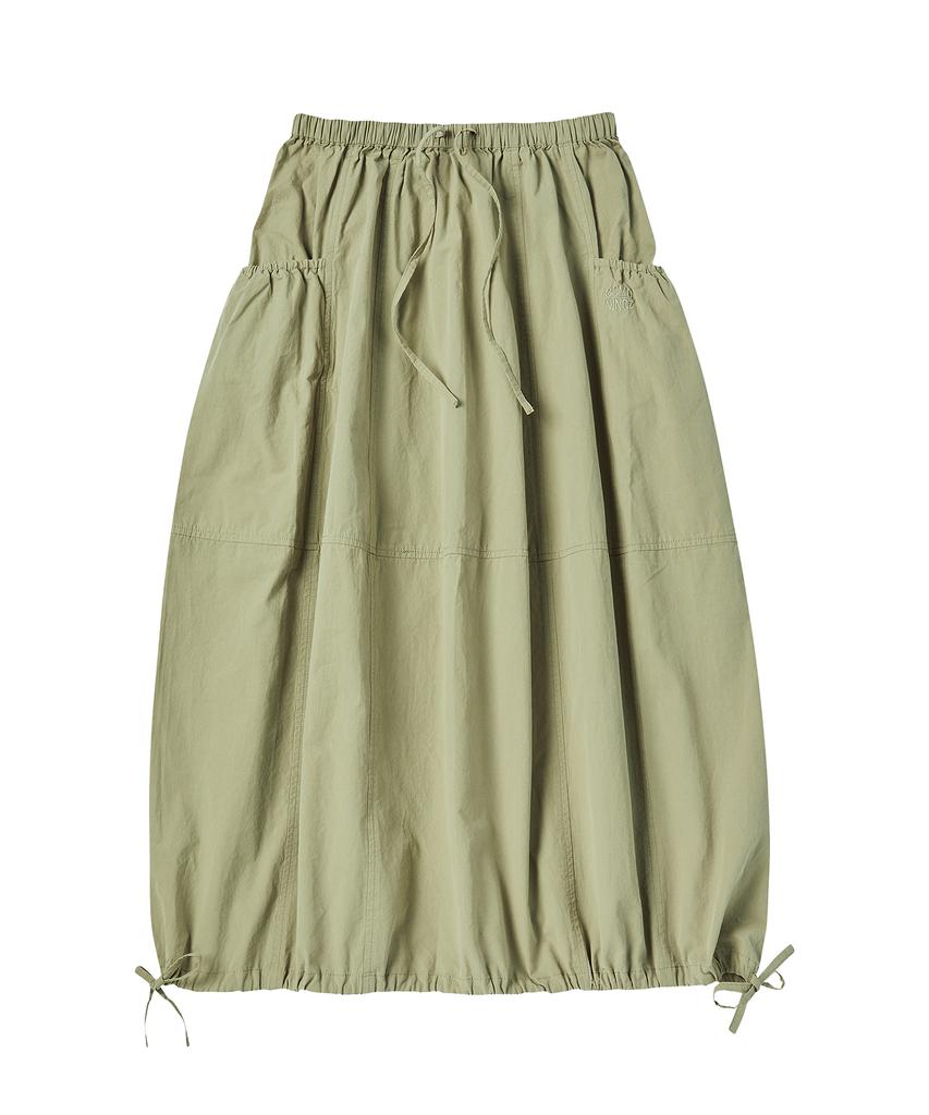 Comoni Nose W Ribbon Balloon Skirt [Khaki]