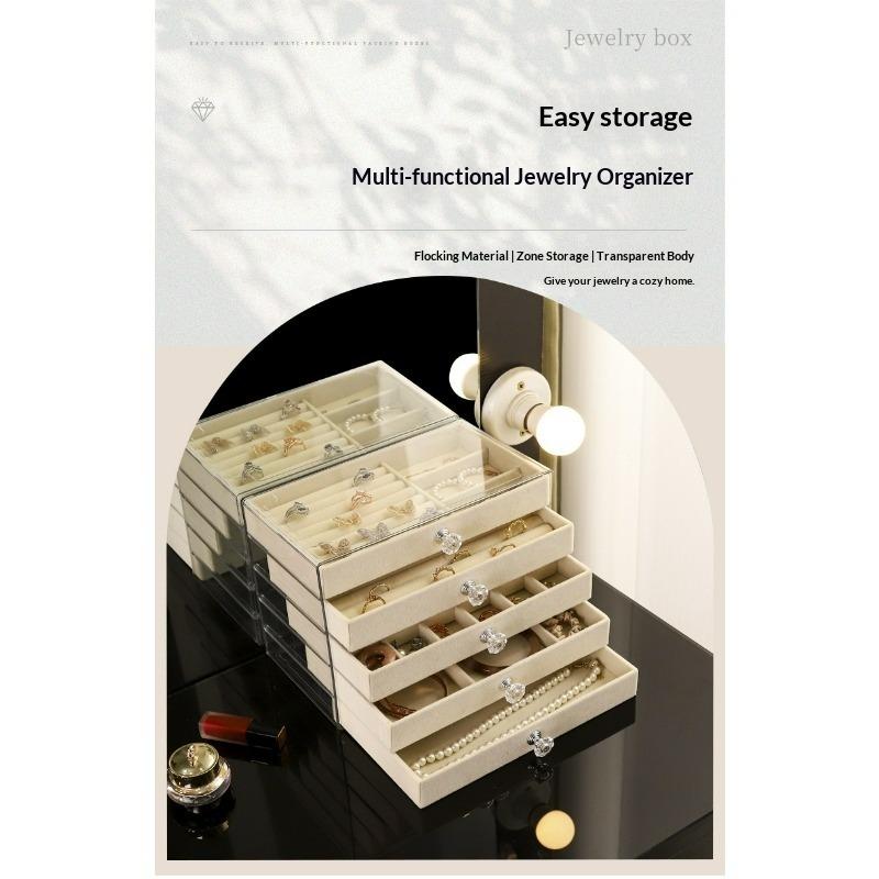 Jewelry Storage Box, High-end Exquisite New Drawer Necklace, Earrings, Multi-layer Large-capacity Earrings, Hand Jewelry Box.