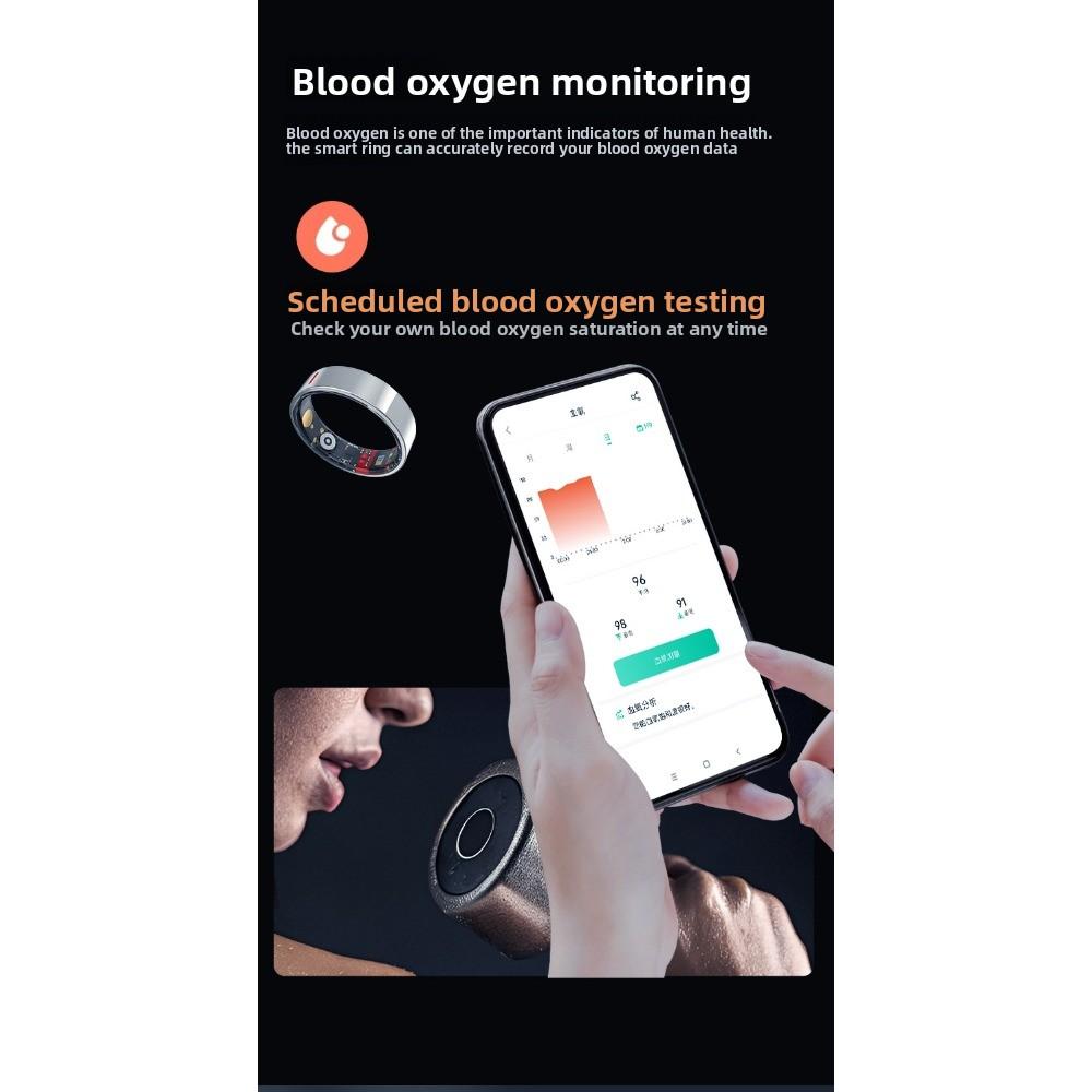 Smart ring monitors heart rate, blood oxygen, blood pressure, blood sugar, sleep, HRV health, step counting,  dad's gift, Valentine's Day gift