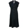 Sancai Western Collar Single-breasted Denim A-line Dress