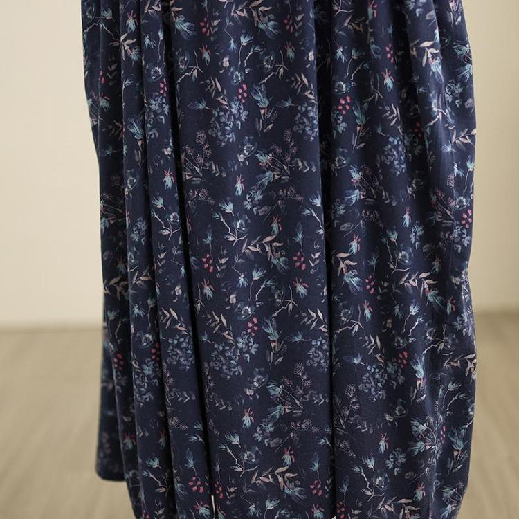 Spring Floral Print Vintage Maxi Dress Long Sleeve Loose Oversize Casual Basic Long Dress for Women Plus Size
