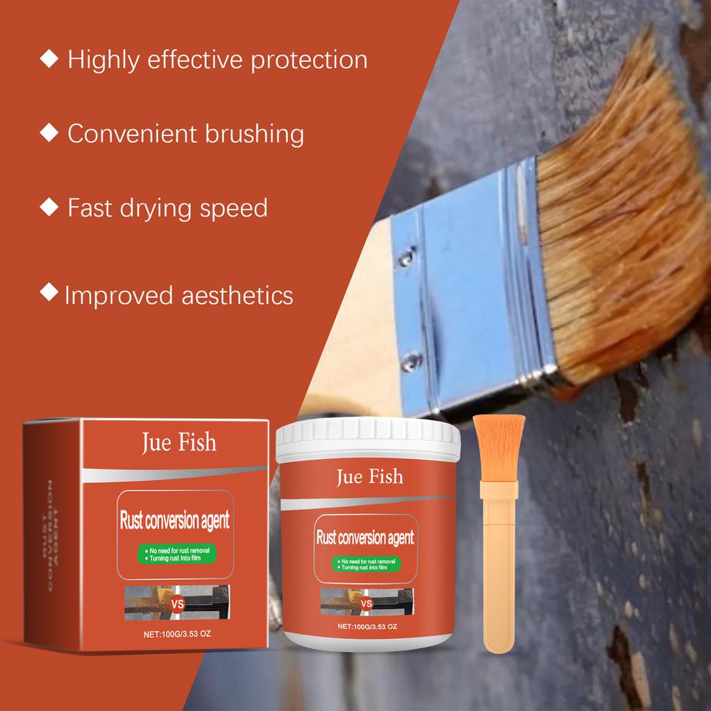 Paint Rust Inhibitor with Brush Rust Remover Derusting Agent Rust Renovator Anti-corrosion Metal Iron Powder Cleaning Car Care
