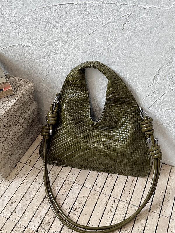 2026 Women's Large Capacity Fashionable Woven Shoulder Bag - Versatile, Simple Commuting Handbag