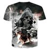 Fashion Men Funny Skull 3d Print T-shirt With Casual Crew Neck And Short Sleeves