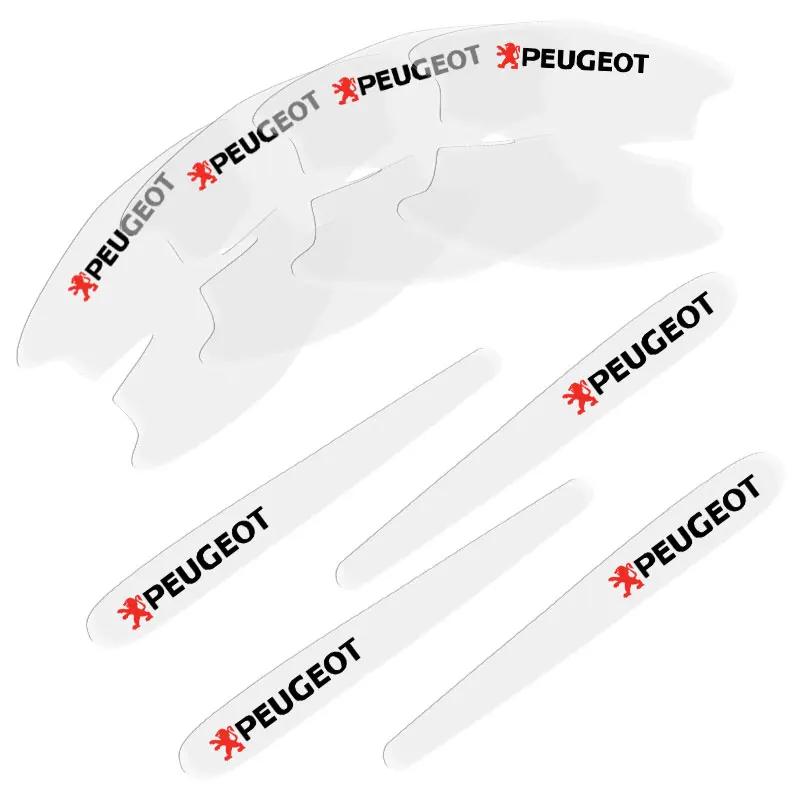 2026 Hot Car Sticker 8pcs New Car Door Handle Bowl Protection Transparent Anti-scratch Decals For Peugeot 308 408 508 RCZ 208 30