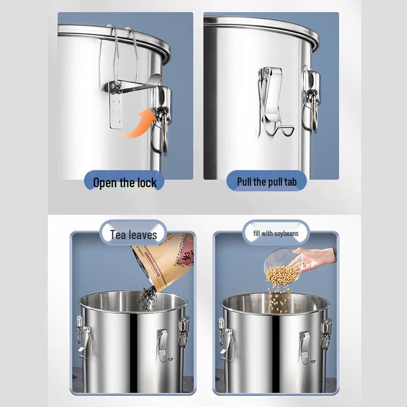 Yimeide Commercial 304 Stainless Steel Sealed Storage Bucket