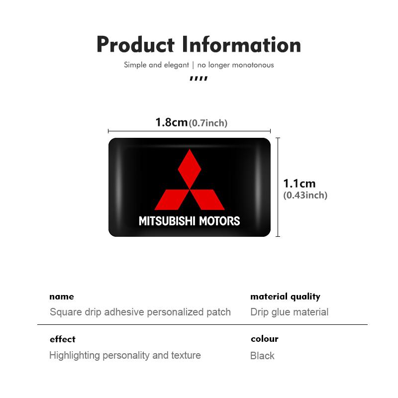 cxdjmy1 For Mitsubishi 10/20/30pcs Car Logo Self-Adhesive Stickers Epoxy Emblem Decal Accessories Outlander Lancer Cross Colt Xpander