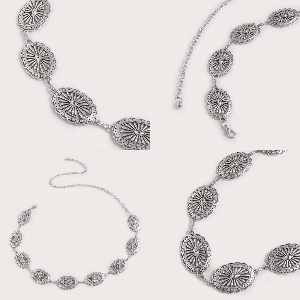 Westlicher Stil Hohlmetall Taille Kette Mit Geschnitzten Details Für Damen Mode Accessoire