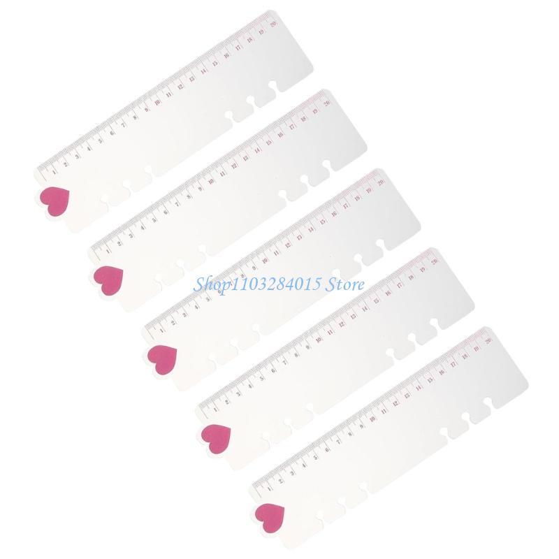 R6FF 5Pcs 6 Hole Pre-Punched Binder Divider with Ruler For Refillable Notebook