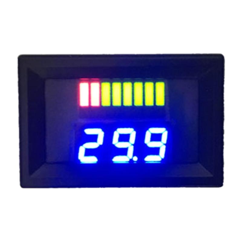 Battery Capacity Monitor 5-70V Voltmeter Multimeter Tester Power Percentage Volt Indicator Gauge Waterproof LCD Display